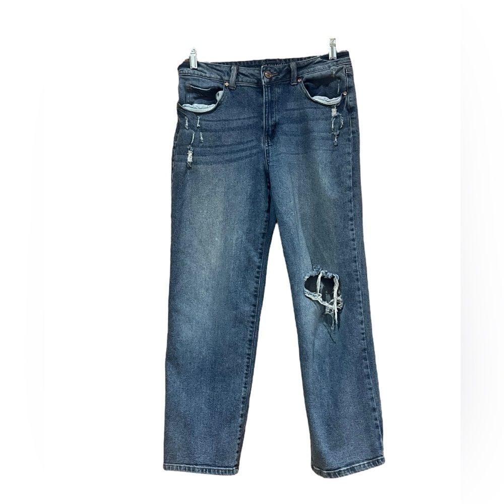 Rewash Women's Distressed Straight Leg Denim Jeans Size 9